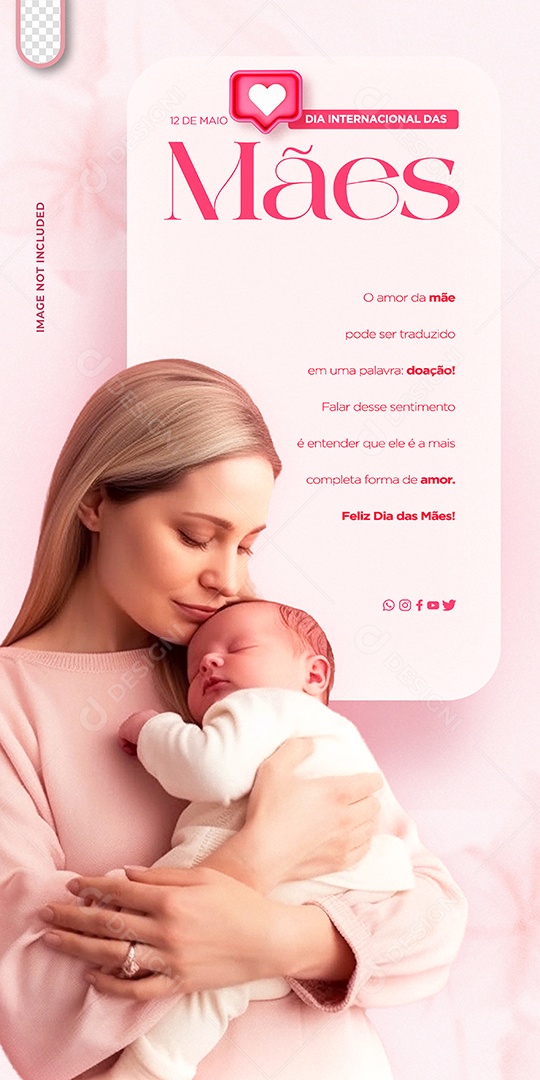Story Social Media Dia das Mães 12 de Maio O Amor de Mãe pode Ser Traduzido PSD Editável