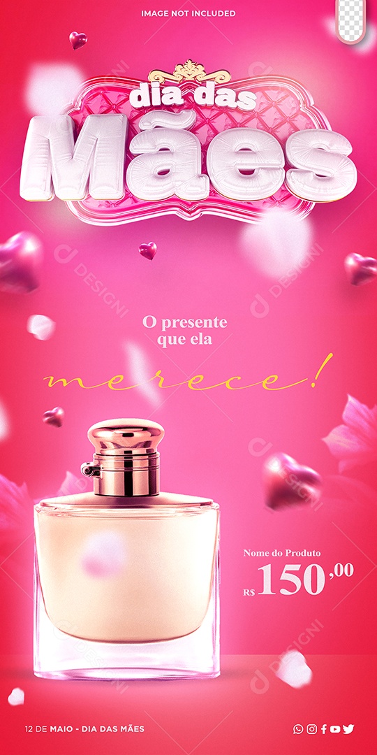 Story Perfumaria Dia das Mães O Presente Que Ela Merece Social Media PSD Editável