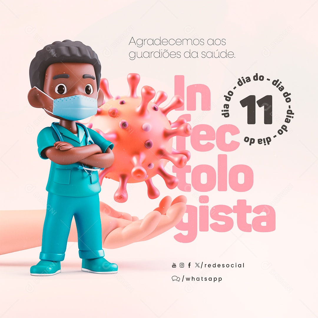 Dia Do Infectologista 11 De Abril Social Media PSD Editável