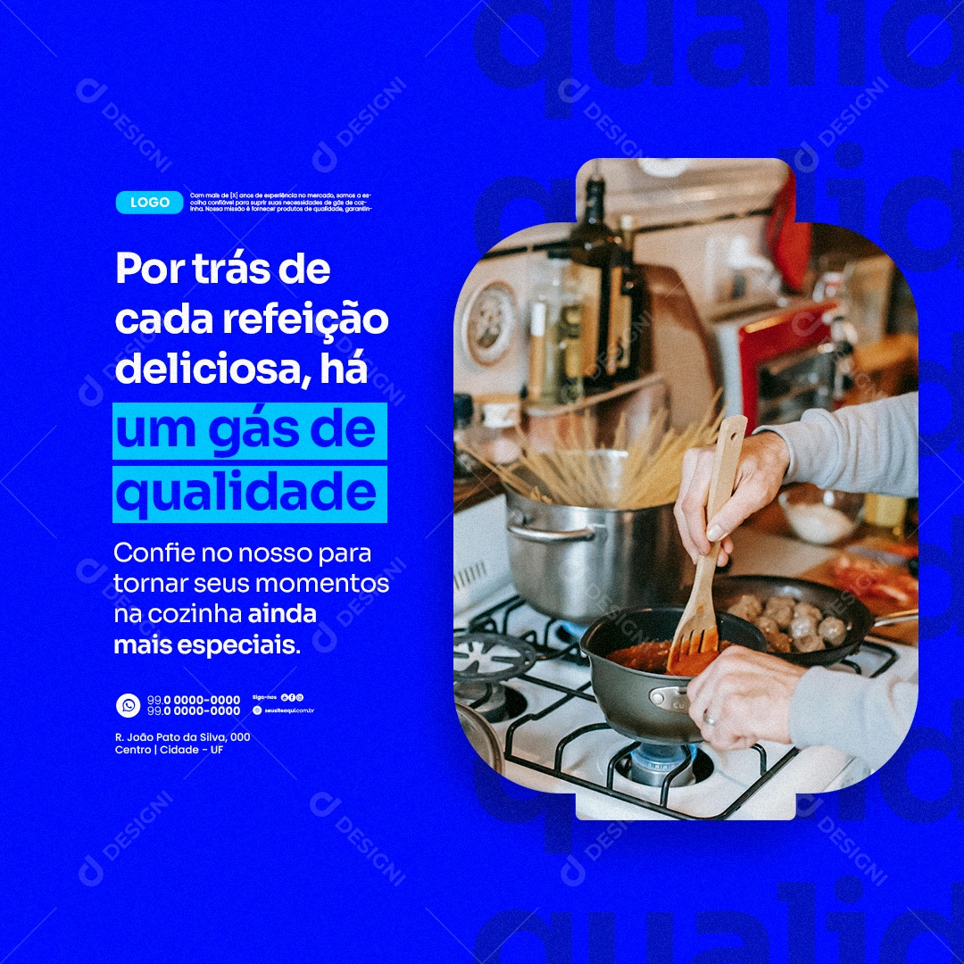 Gás de Cozinha de Qualidade Social Media PSD Editável