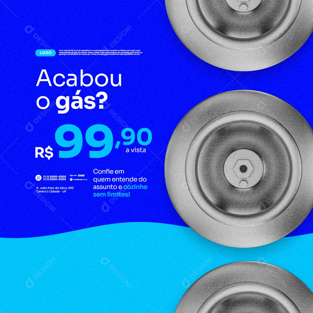 Gás de Cozinha Acabou o Gás Social Media PSD Editável