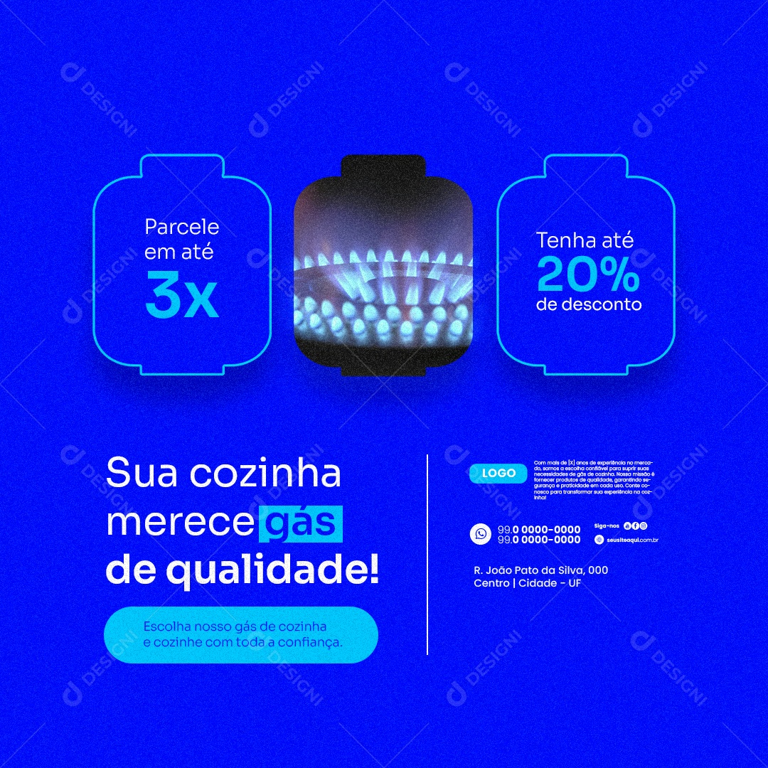 Gás de Cozinha Sua Cozinha Merece Gás de Qualidade Social Media PSD Editável