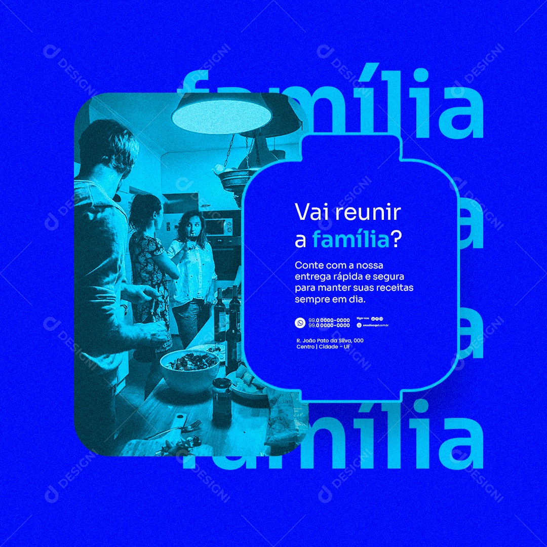 Gás de Cozinha Vai Reunir a Família Social Media PSD Editável