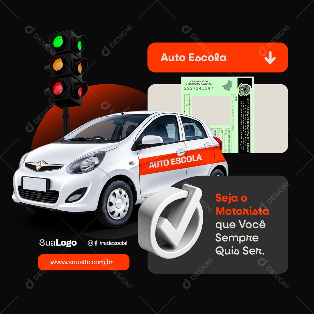 Autoescola Seja o Motorista Social Media PSD Editável