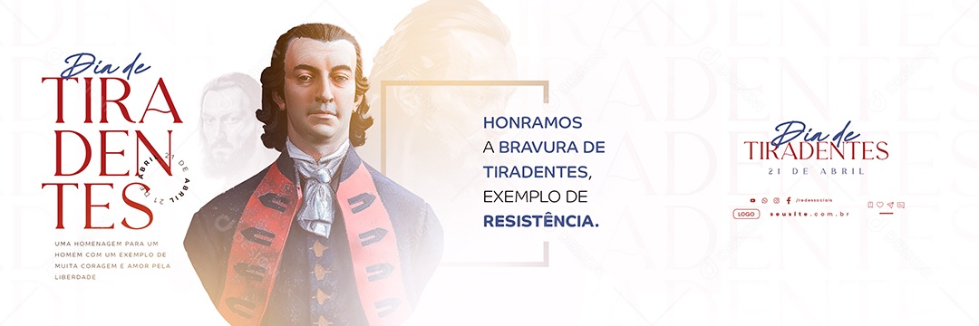 Carrossel Dia de Tiradentes 21 de Abril Honramos a Bravura Social Media PSD Editável