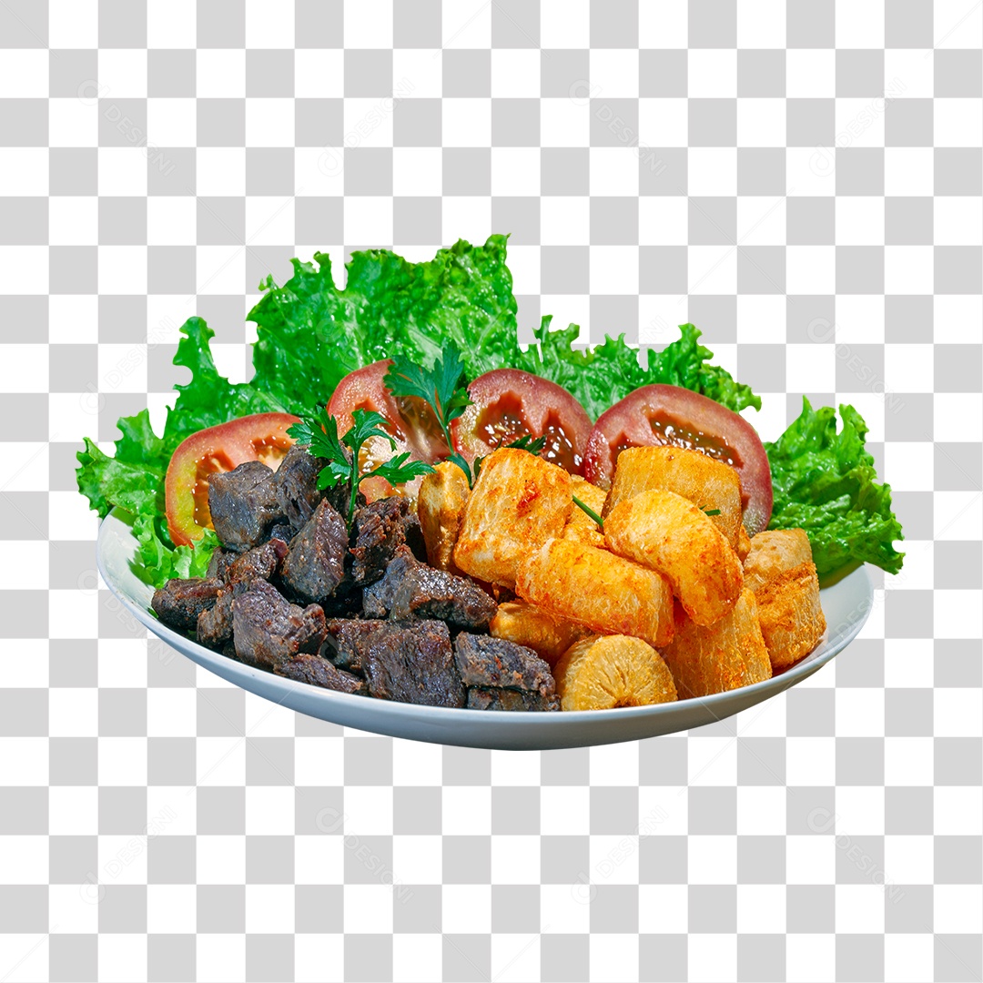 Carne de Sol com Mandioca PNG Transparente