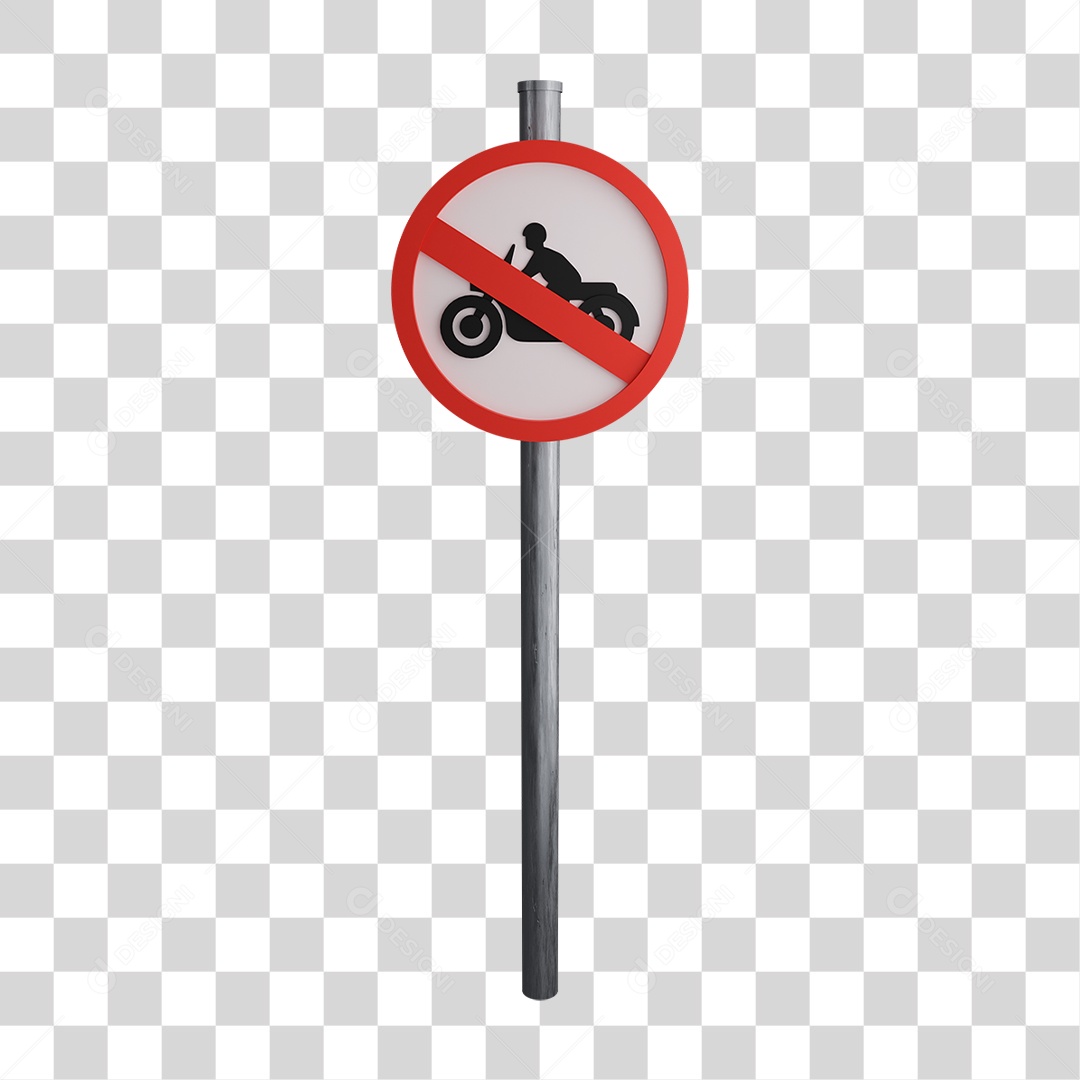 Placa Proibido Motocicleta na Estrada PNG Transparente