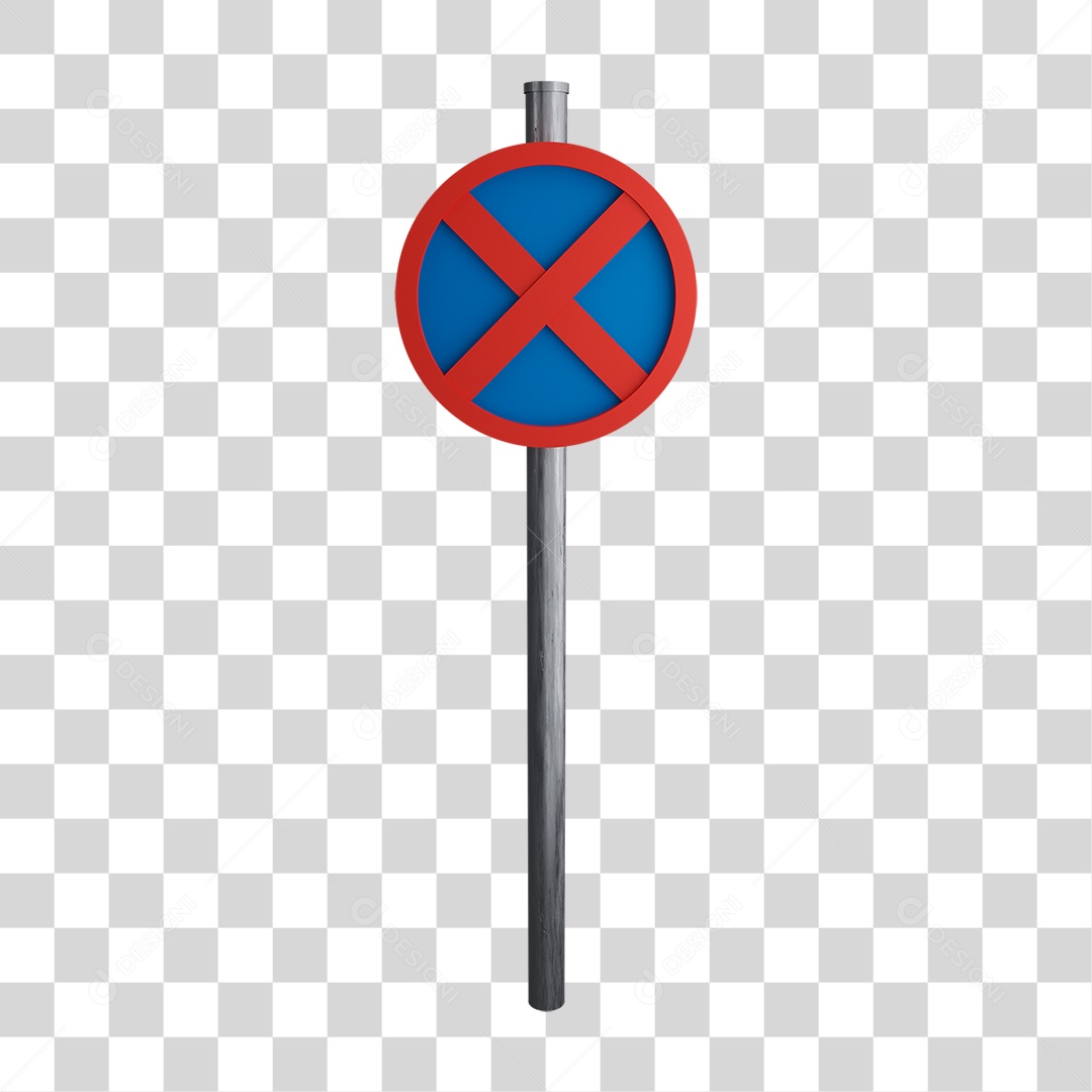 Placa Proibido Parada PNG Transparente