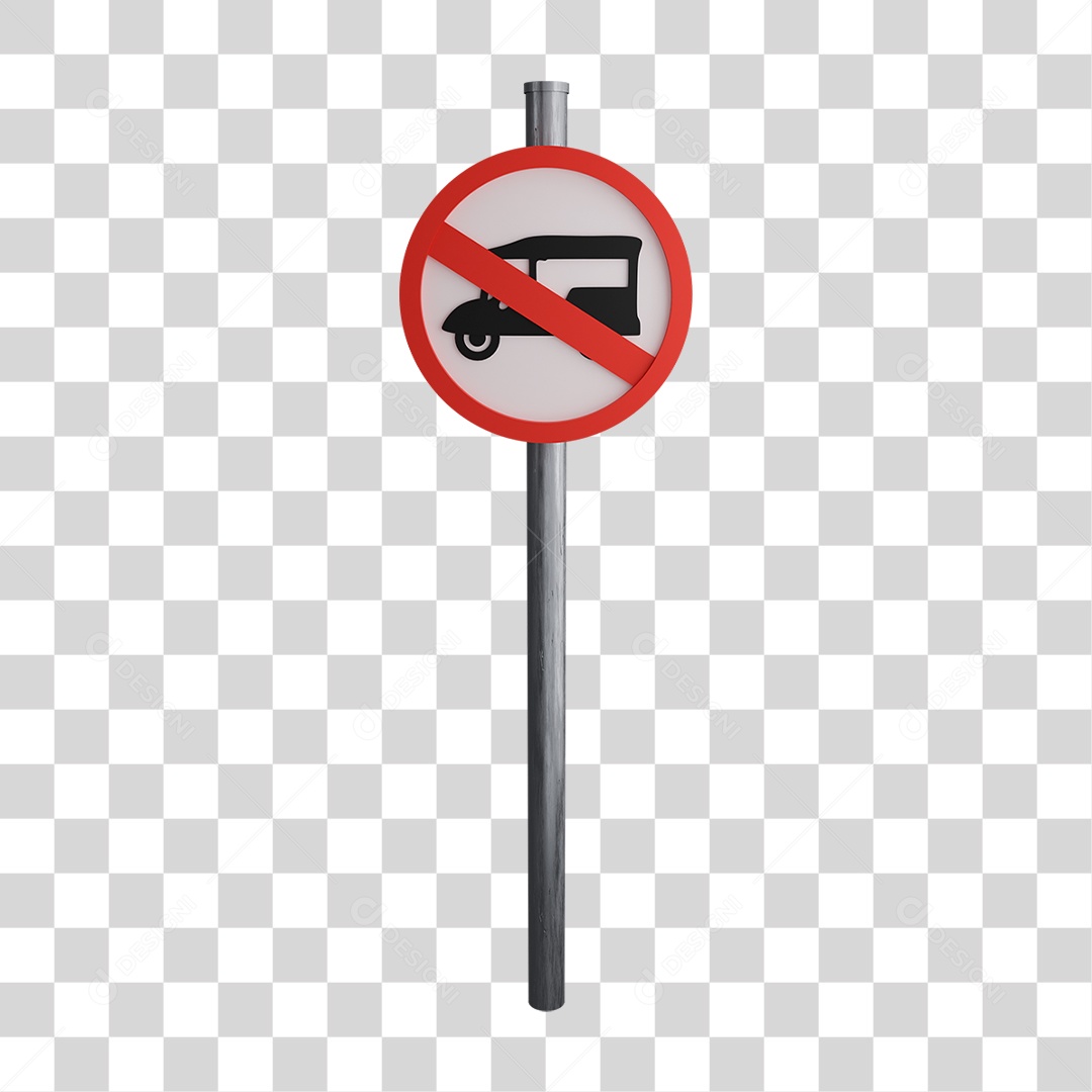 Placa Proibido Tuk Tuk na Estrada PNG Transparente