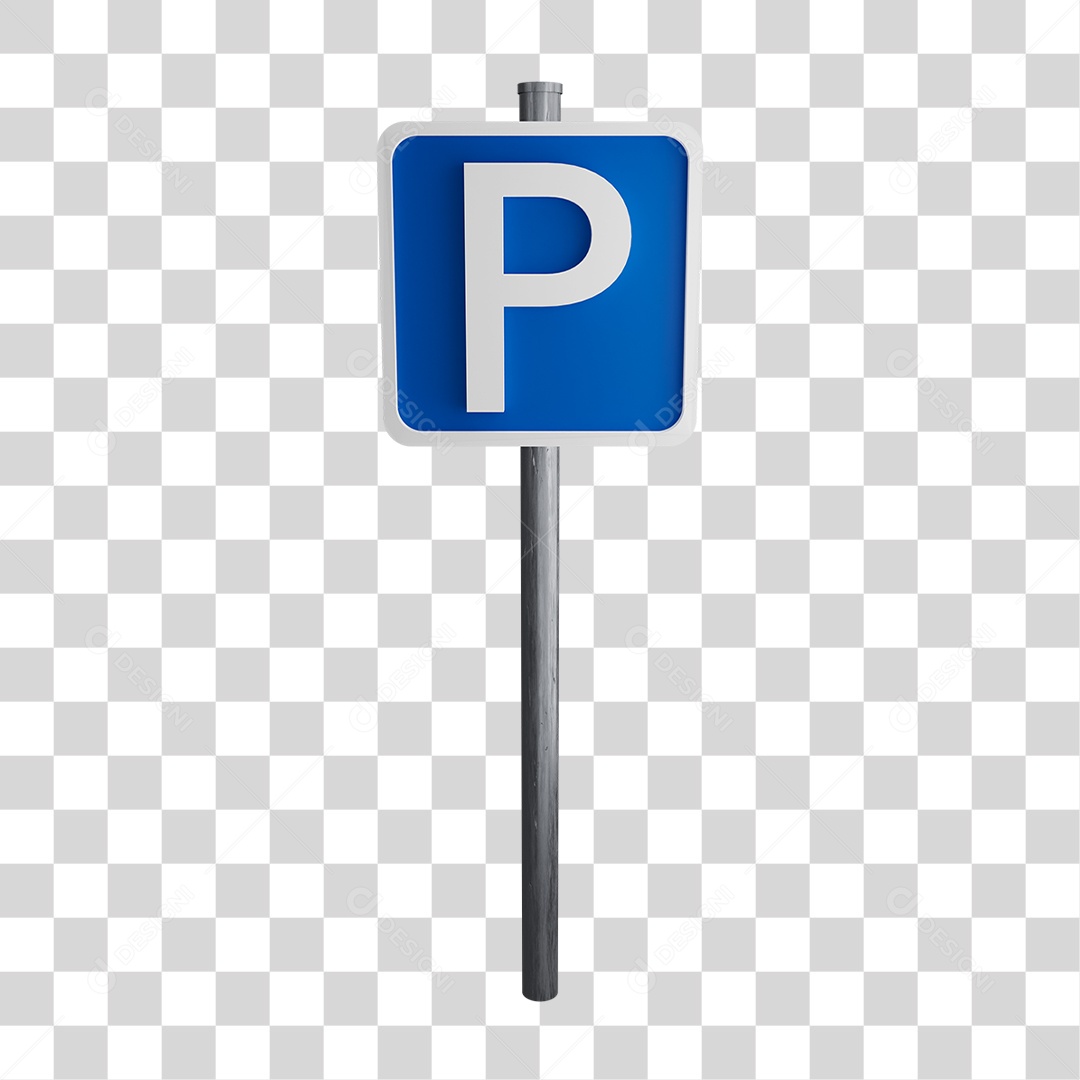 Placa de Sinal de Estacionamento na Estrada PNG Transparente