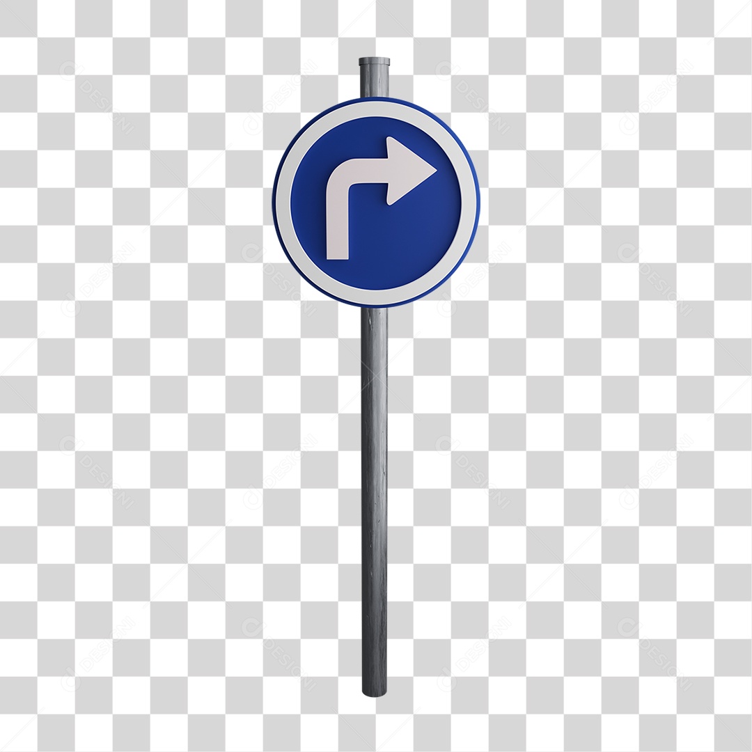 Placa de Sinalização de Curva Pra Direita PNG Transparente