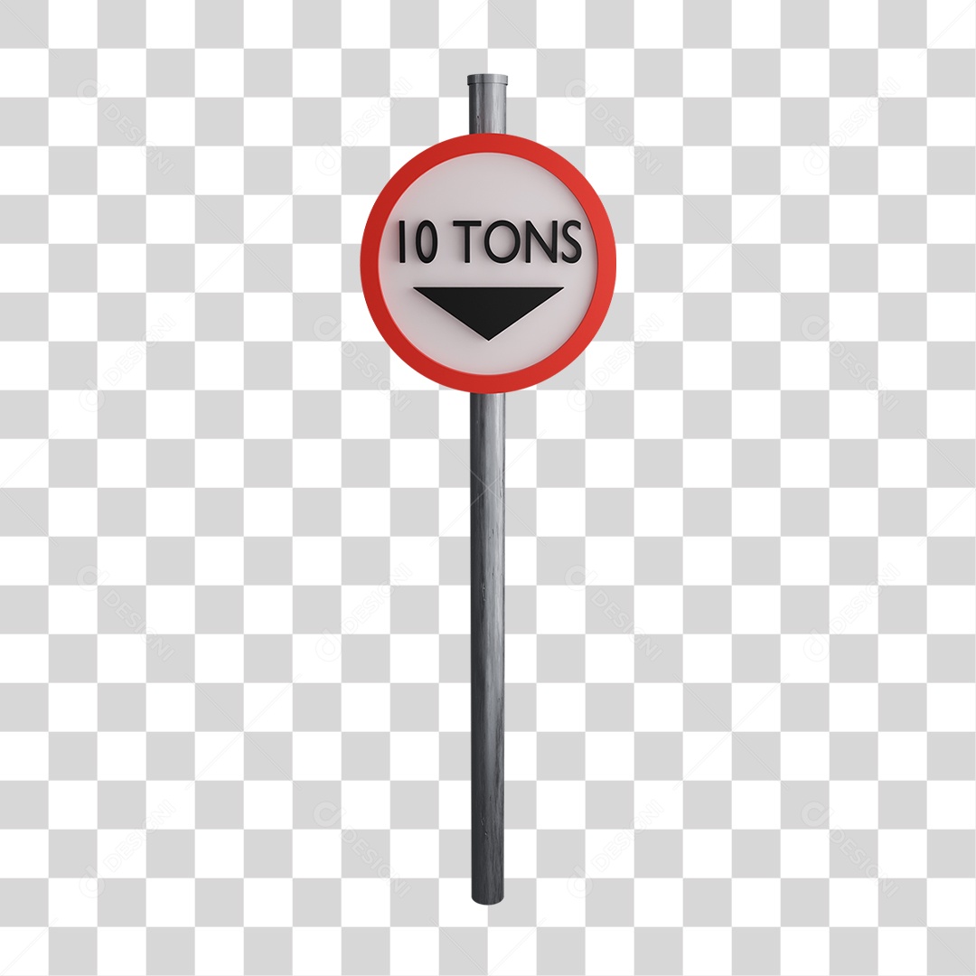 Placa Limite de Peso Sinal de 10 Toneladas na Estrada PNG Transparente