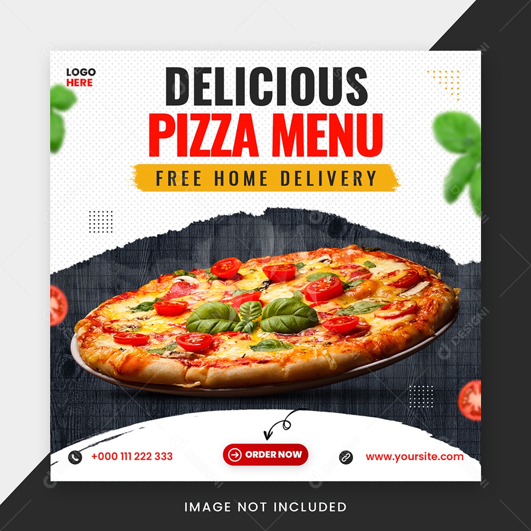 Social Media Pizzaria Pizza Menu PSD Editável