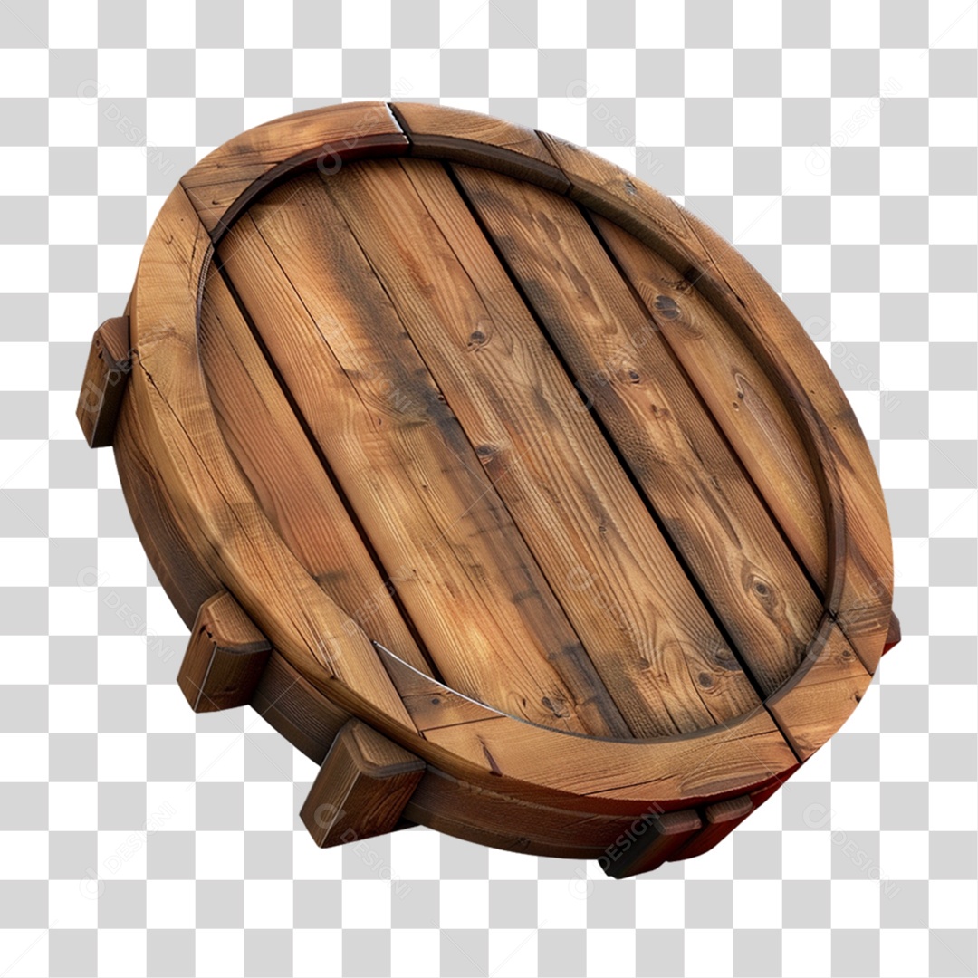 Placa de Madeira 3D Elemento para Composição PNG Transparente