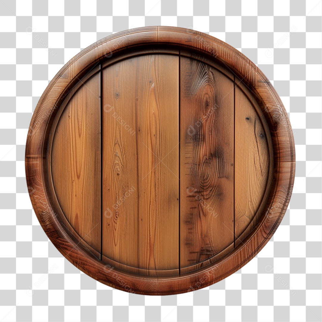 Placa de Madeira 3D Elemento para Composição PNG Transparente