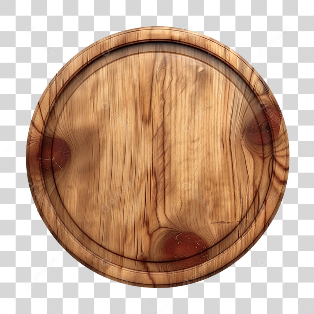 Base de Madeira 3D Elemento para Composição PNG Transparente