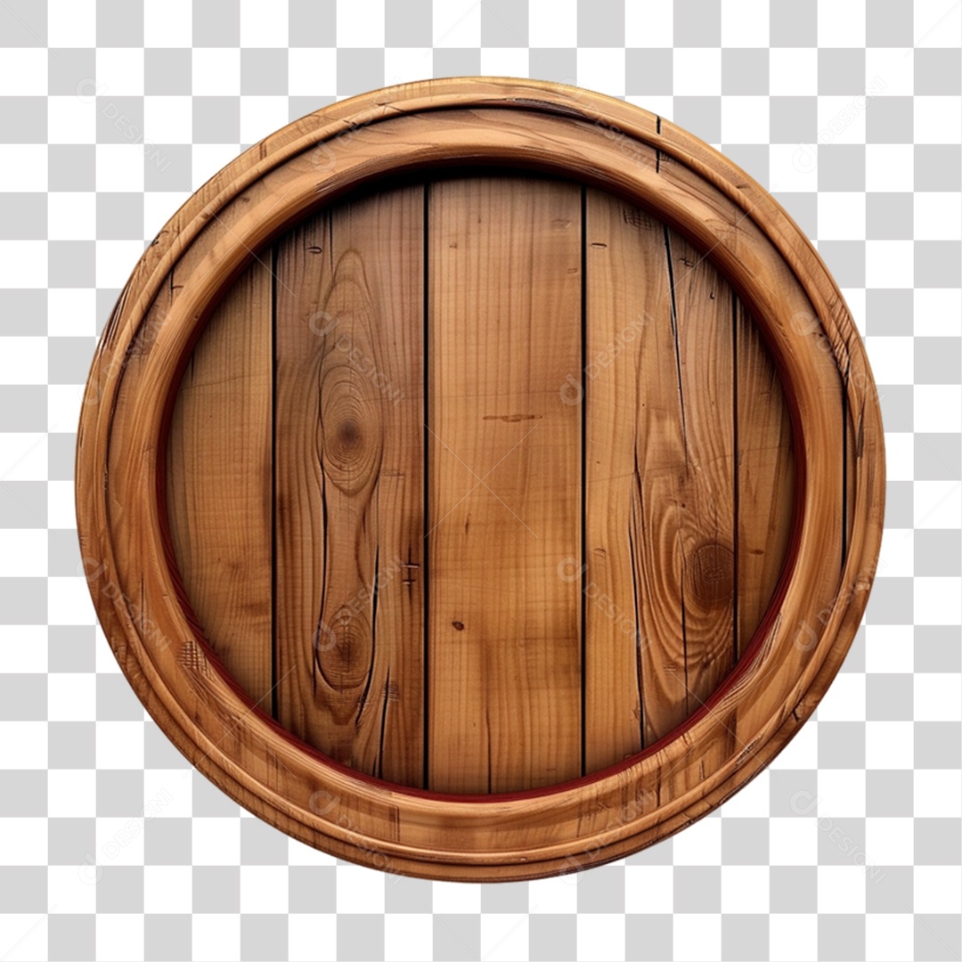 Base de Madeira 3D Elemento para Composição PNG Transparente