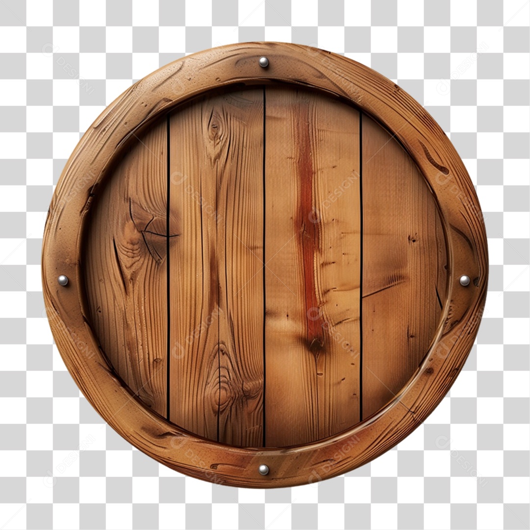 Base de Madeira 3D Elemento para Composição PNG Transparente