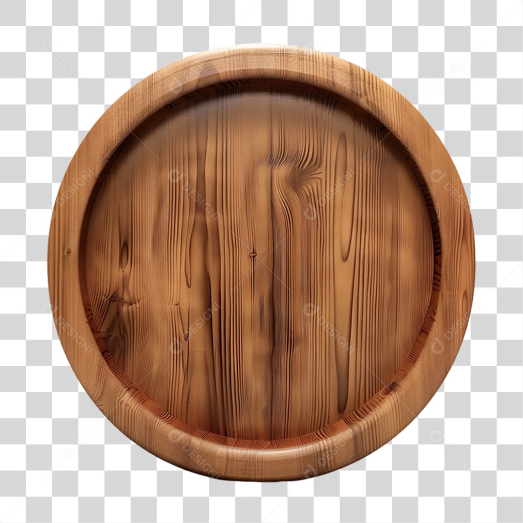 Base de Madeira 3D Elemento para Composição PNG Transparente