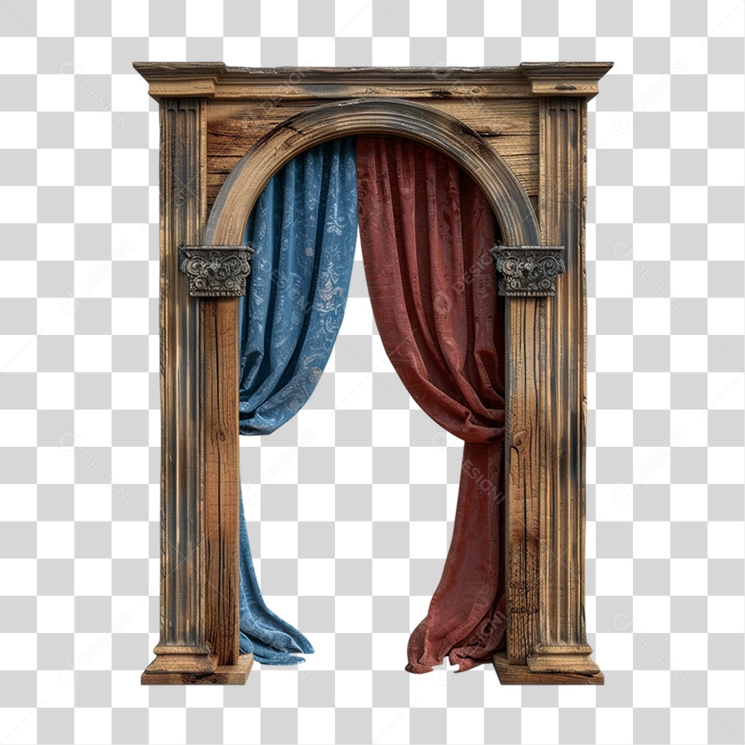 Portal com Cortinas PNG Transparente