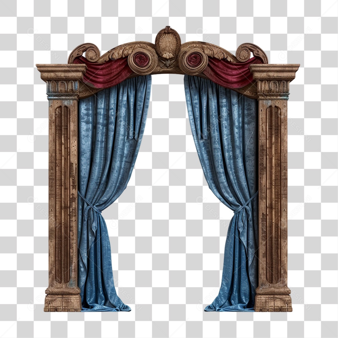 Portal com Cortinas PNG Transparente