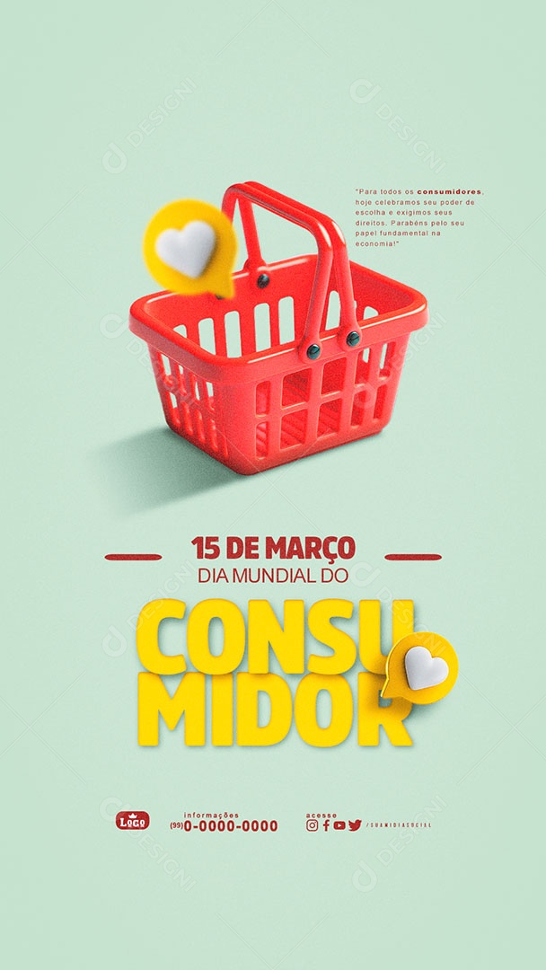 Story Dia do Consumidor 15 de Março Parabéns Social Media PSD Editável