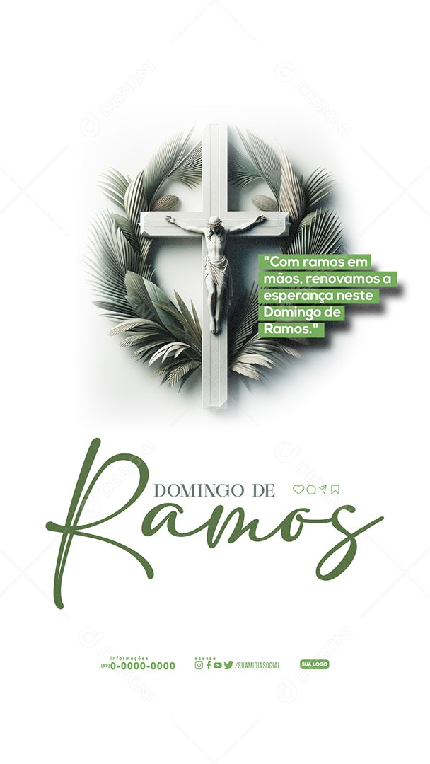 Story Domingo de Ramos 24 de Março Renovamos a Esperança Social Media PSD Editável