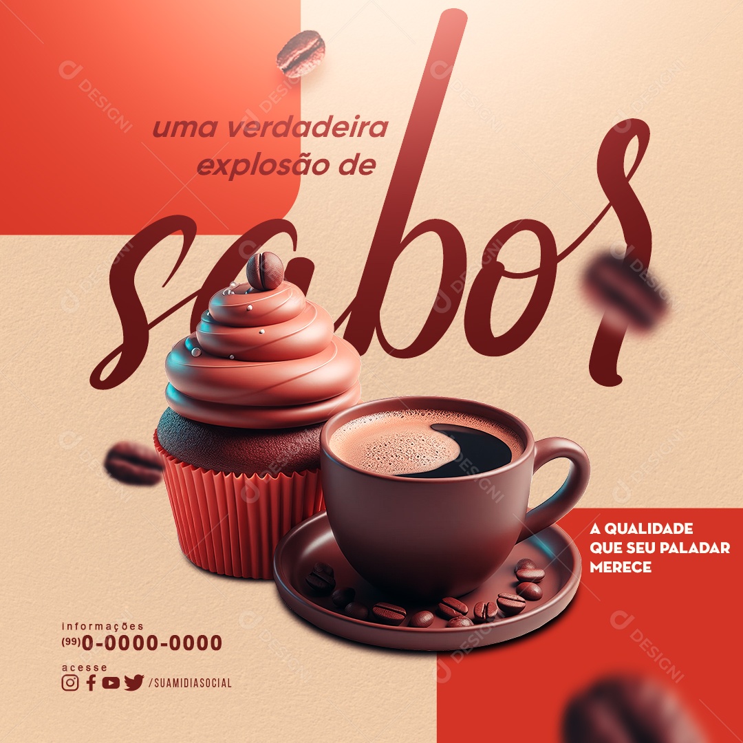 Feed Uma Verdadeira Explosão de Sabor Social Media PSD Editável