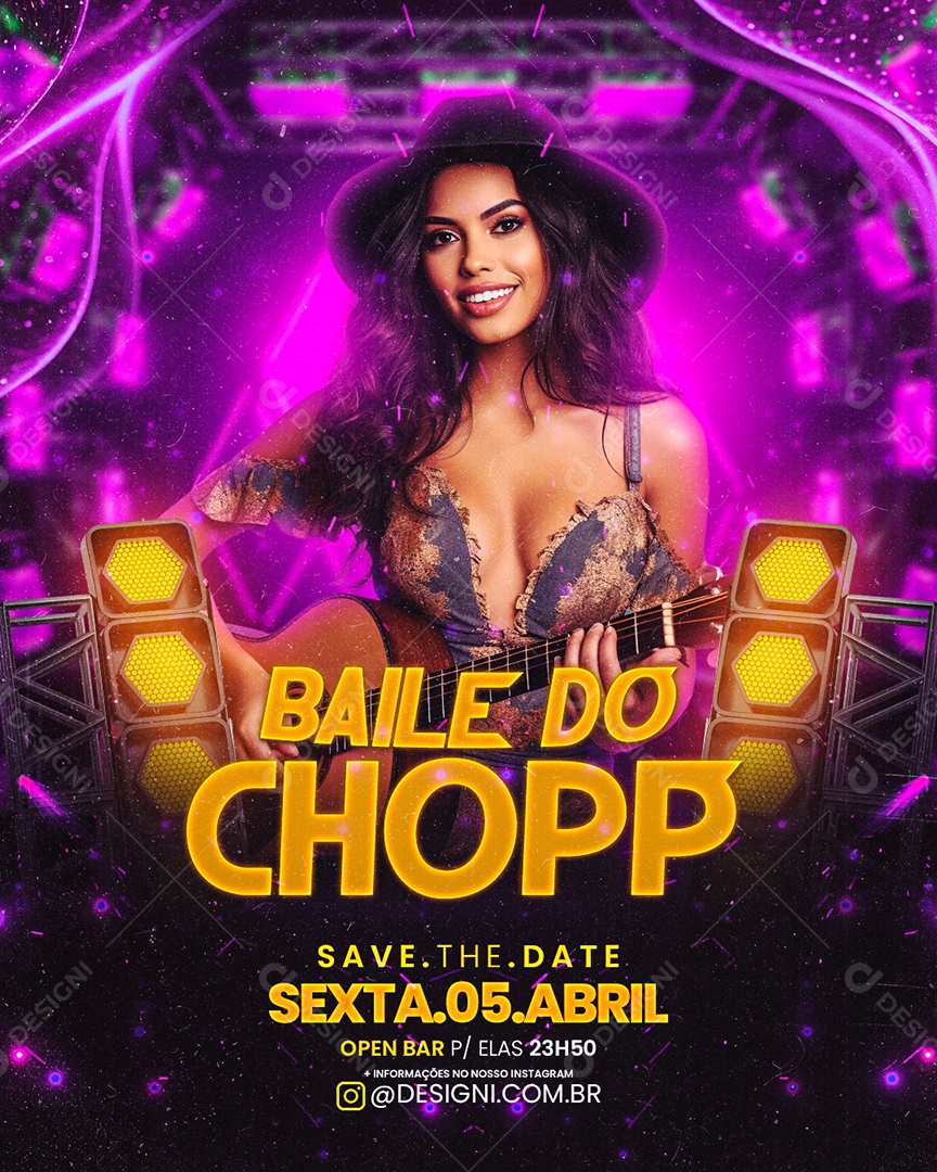 Flyer Baile do Chopp Sexta Show Social Media PSD Editável