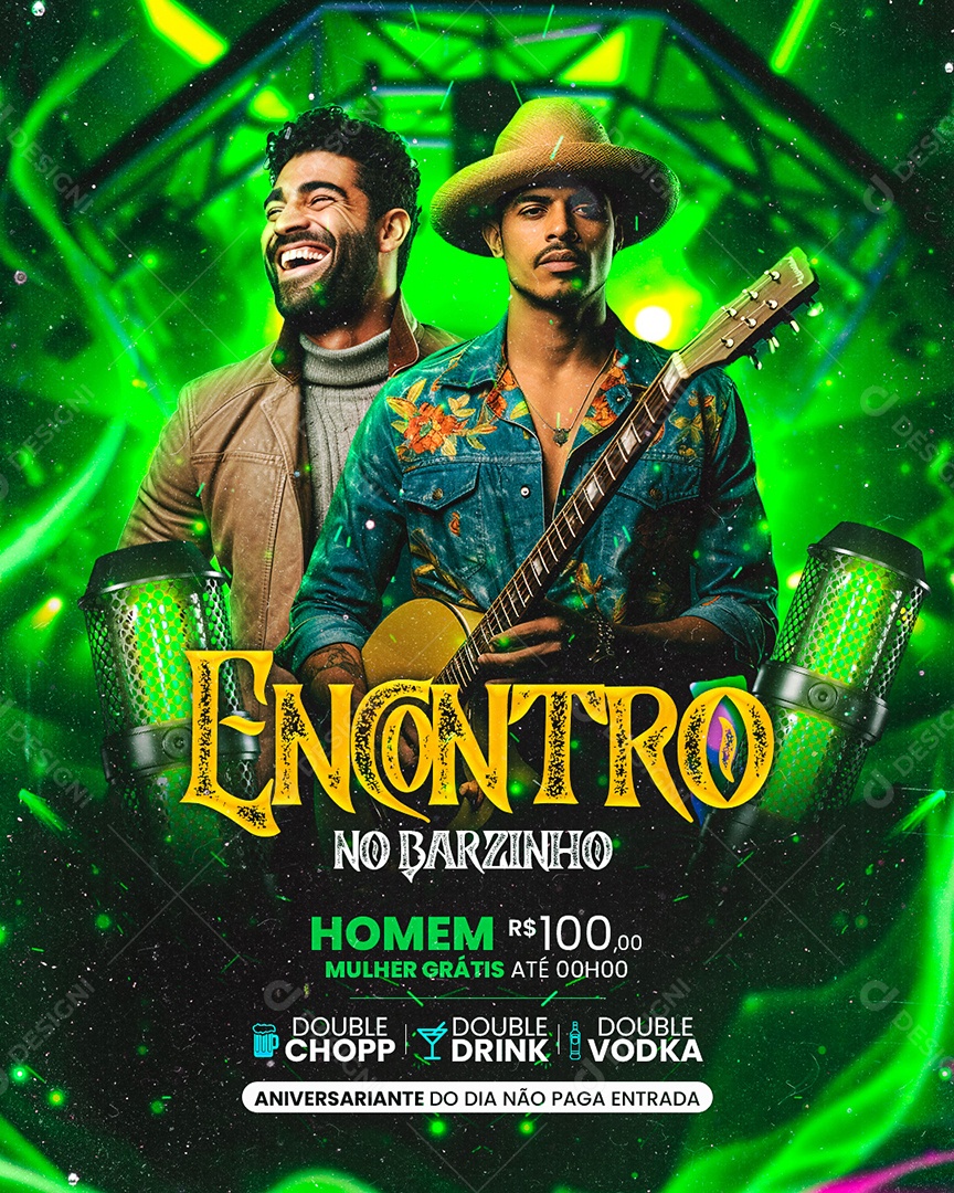 Flyer Encontro no Barzinho Social Media PSD Editável