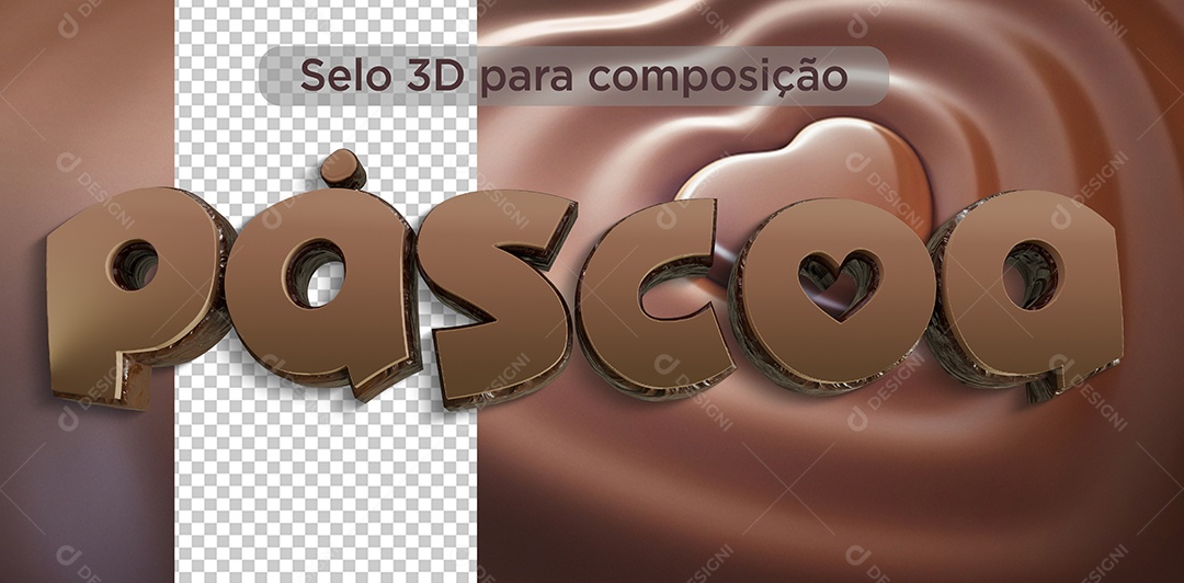 Páscoa Texto 3D Para Composição PSD