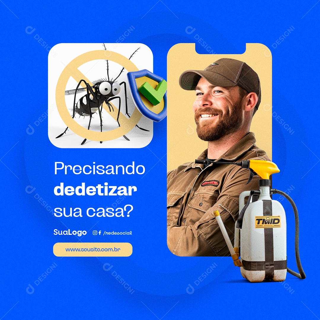 Social Media Dedetizadora Precisando Dedetizar sua Casa PSD Editável