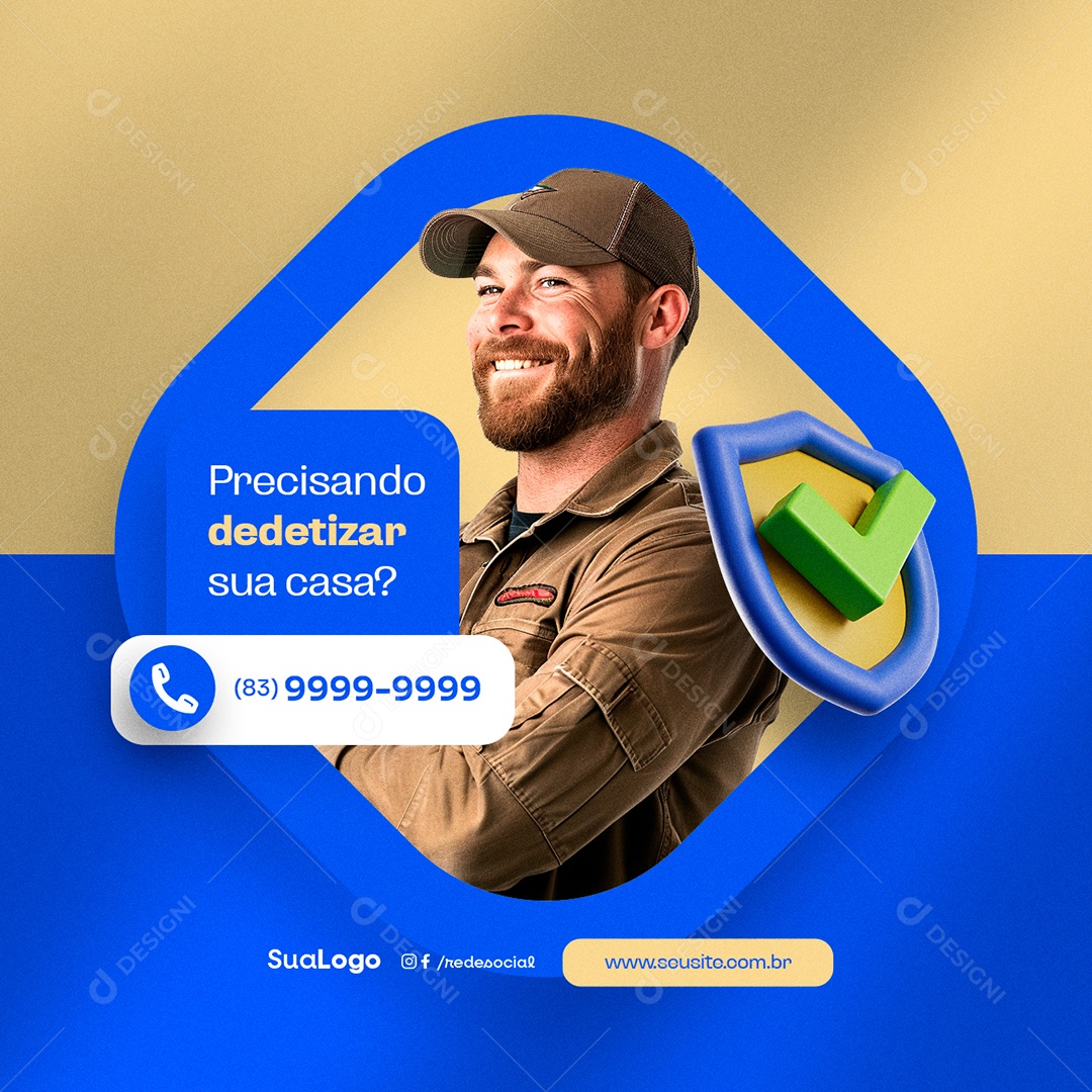 Dedetizadora Precisando Dedetizar sua Casa Social Media PSD Editável
