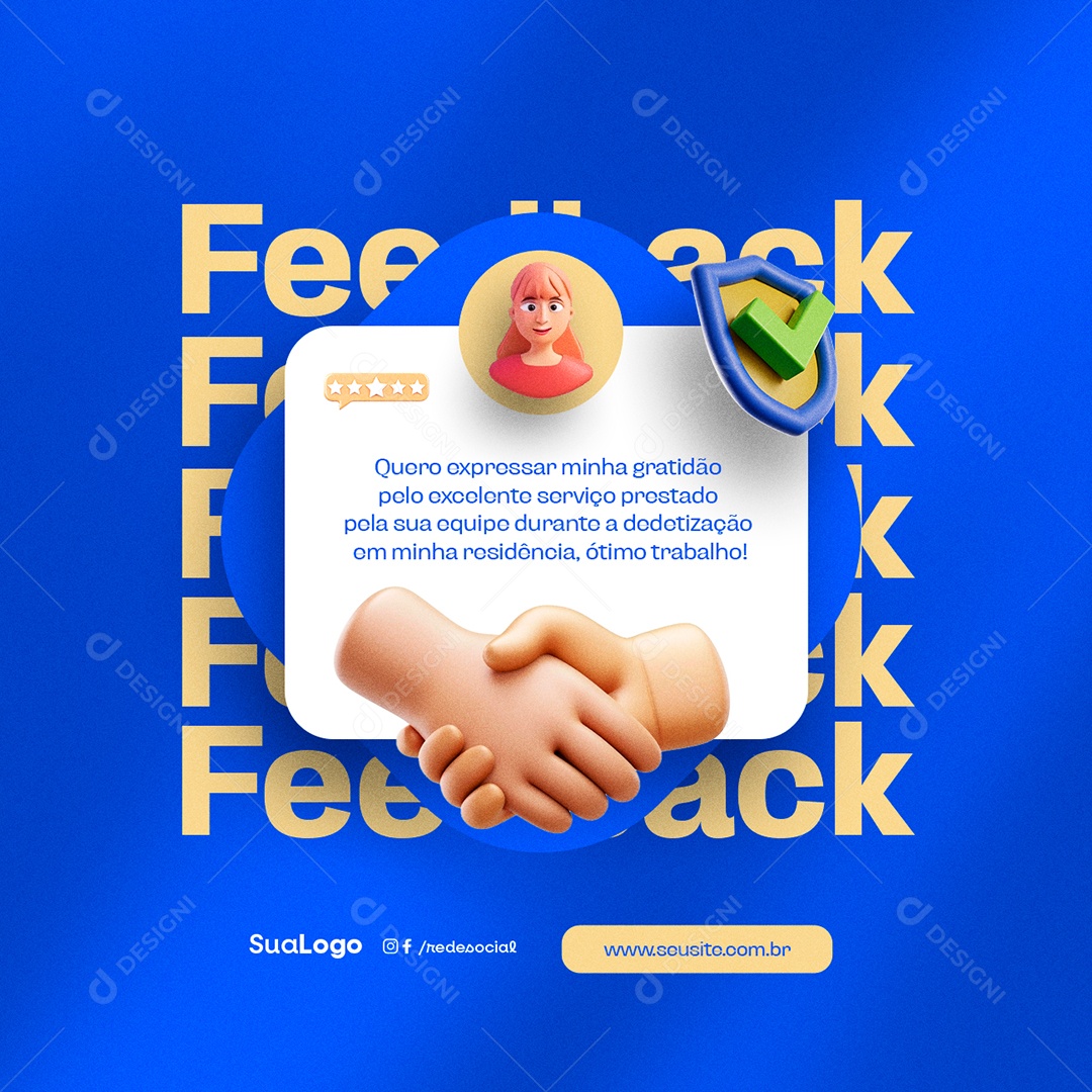 Dedetizadora Feedback Gratidão Social Media PSD Editável