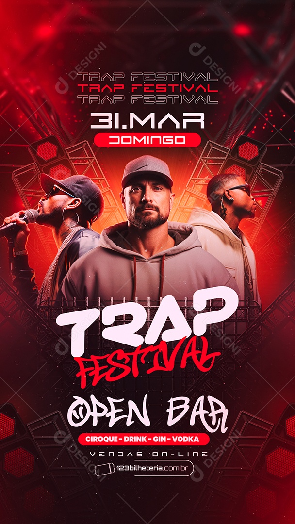 Story Flyer Trap Festival Open Bar Social Media PSD Editável