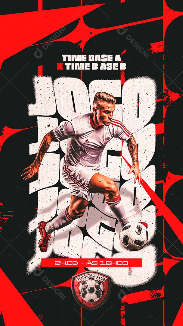 Story Futebol Time Base A Time Base B Jogo Social Media PSD Editável