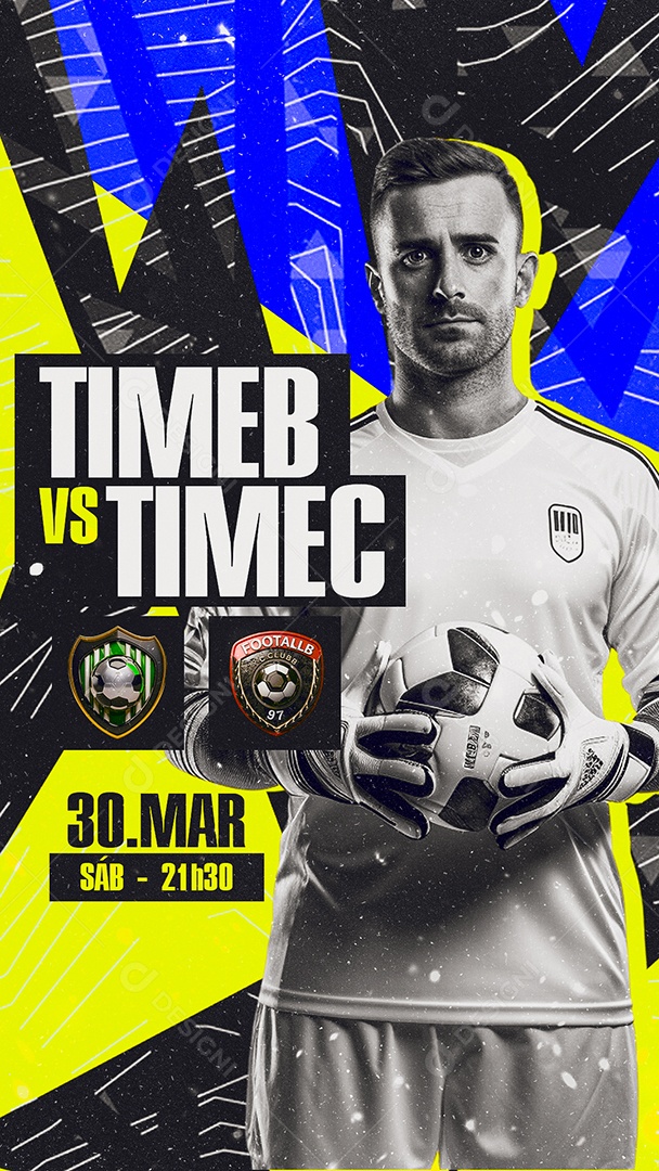 Story Futebol TIme B vs Time C Social Media PSD Editável