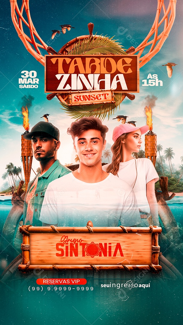 Story Flyer Tardezinha Sunset Grupo Sintonia Social Media PSD Editável