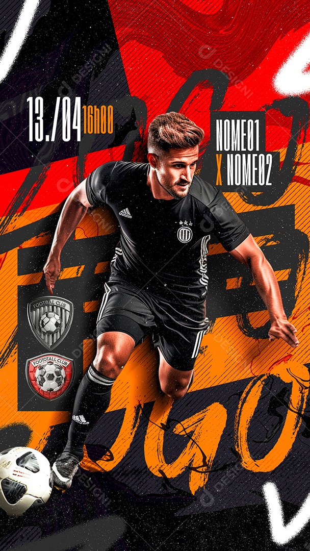 Story Flyer Jogo Futebol Clube Social Media PSD Editável