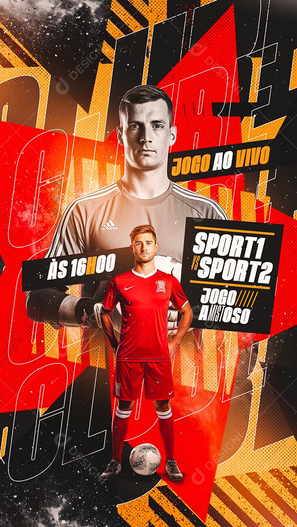 Story Flyer Clube Jogo ao Vivo Sport 1 Sport 2 Social Media PSD Editável