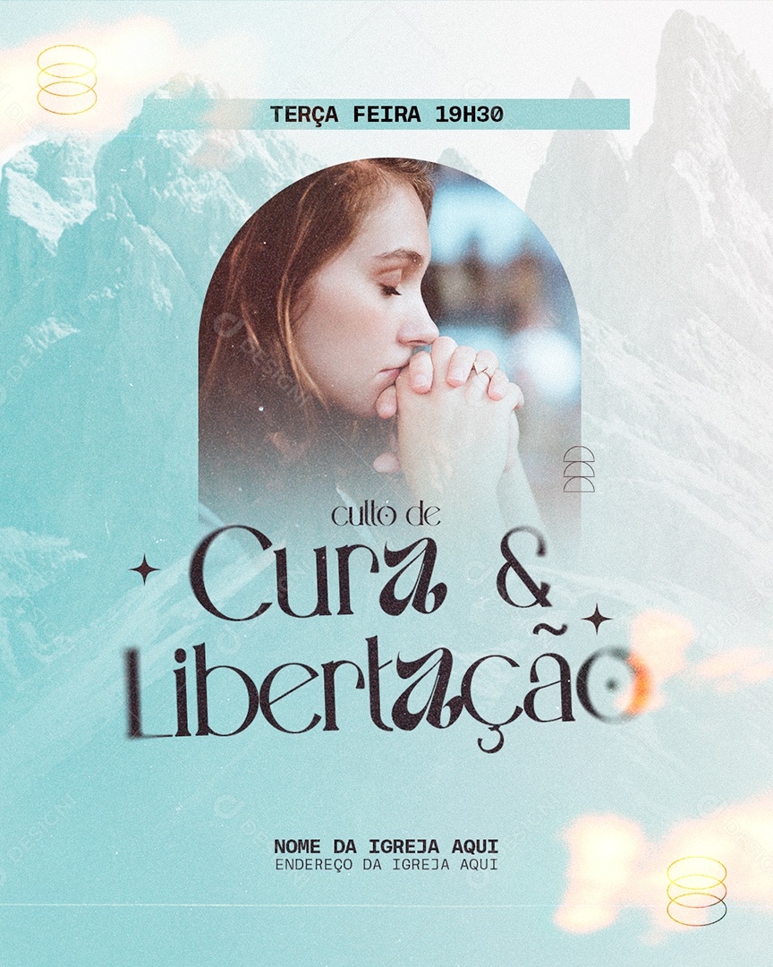 Gospel Culto de Cura e Libertação Social Media PSD Editável