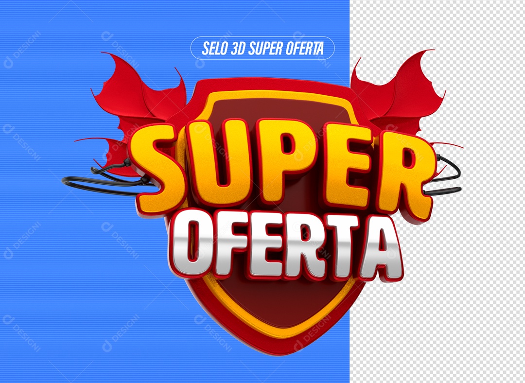 Super Oferta Selo 3D para Composição PSD