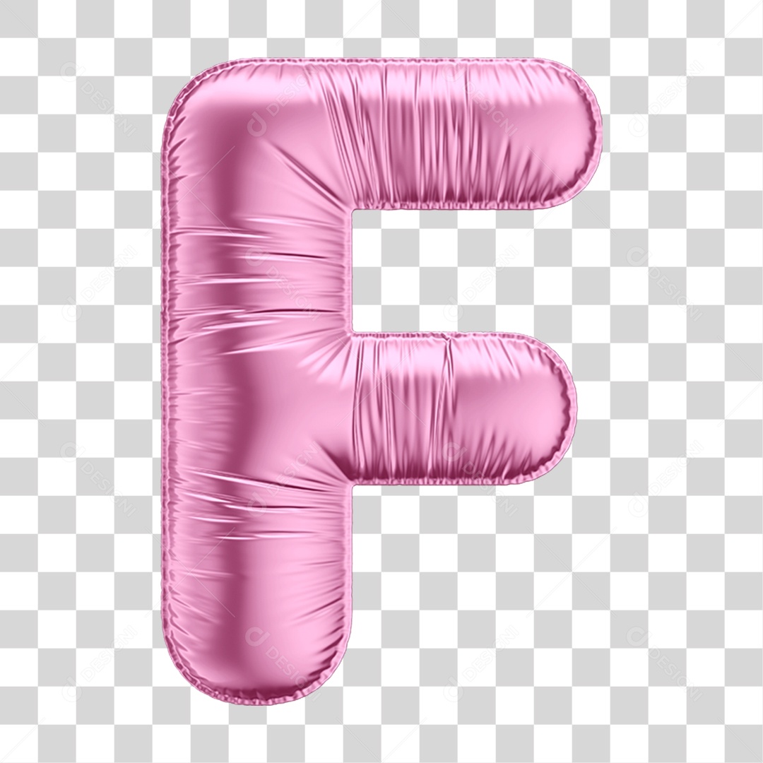 Alfabeto Letra F em Forma de Balão Rosa PNG Transparente
