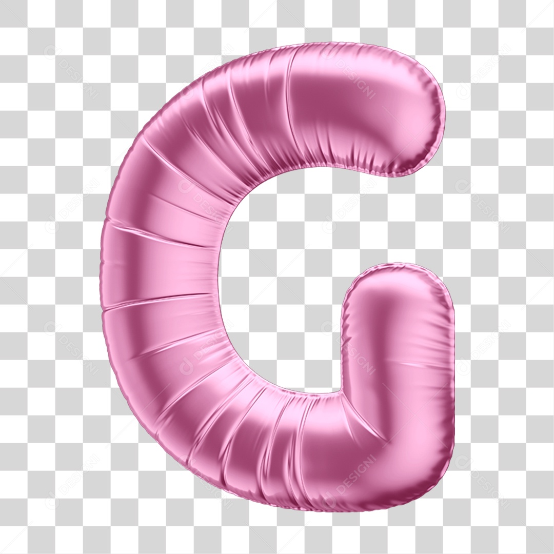 Alfabeto Letra G em Forma de Balão Rosa PNG Transparente