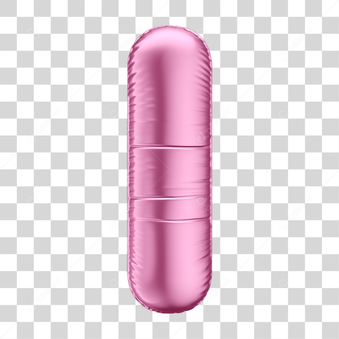 Alfabeto Letra I em Forma de Balão Rosa PNG Transparente