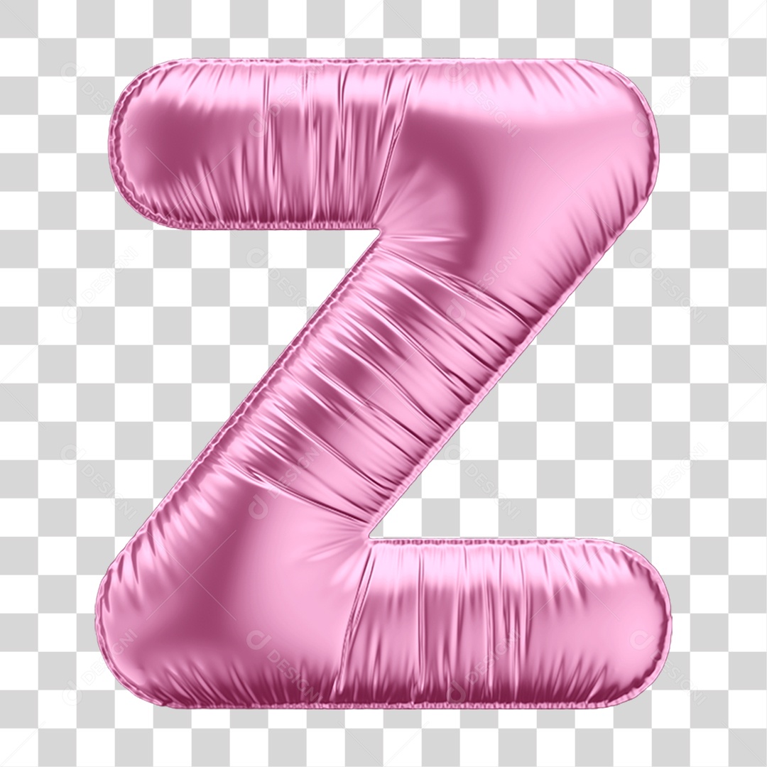 Alfabeto Letra Z em Forma de Balão Rosa PNG Transparente