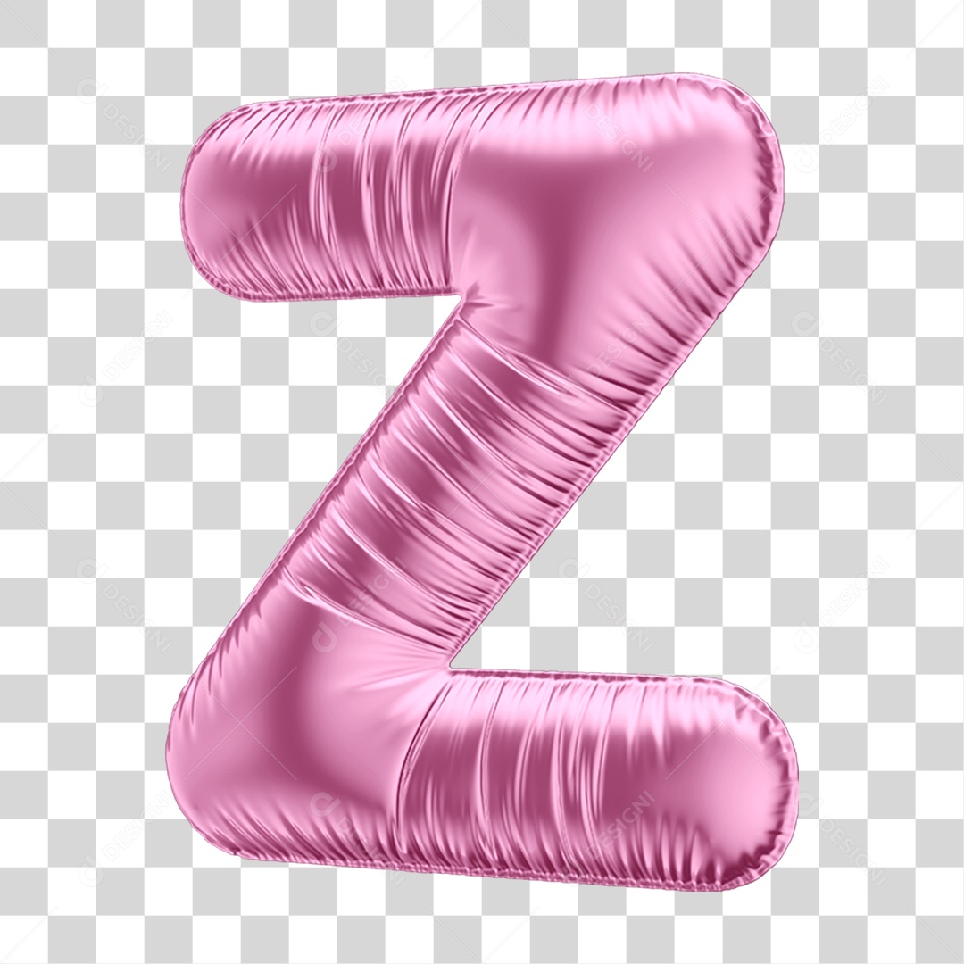 Alfabeto Letra Z em Forma de Balão Rosa PNG Transparente