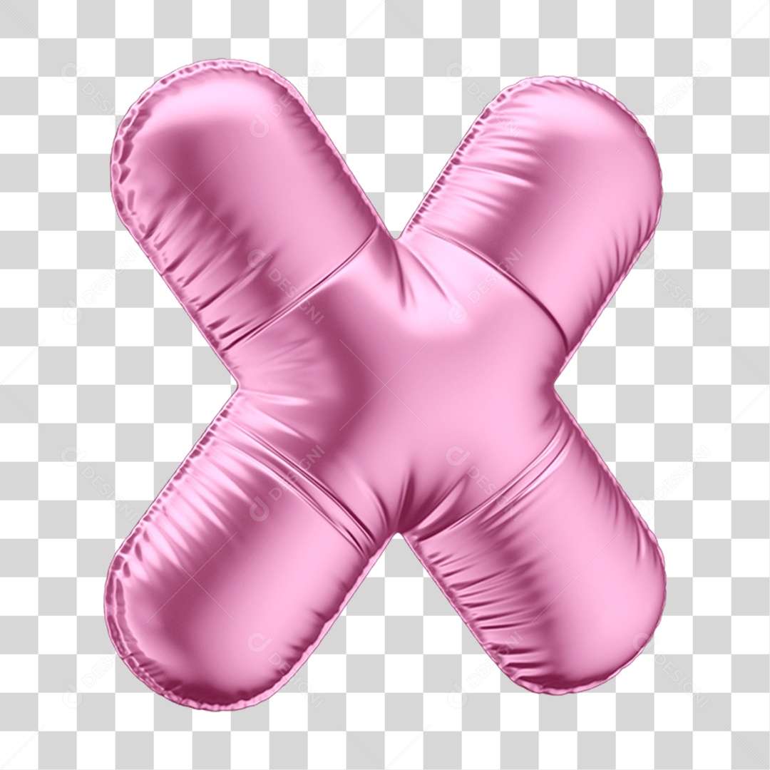 Símbolo Vezes Multiplicação em Forma de Balão Rosa PNG Transparente