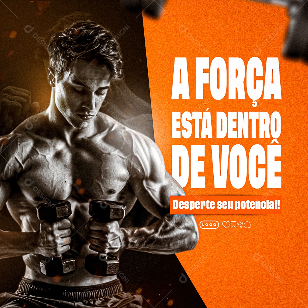 A Força Está Dentro de Você Social Media PSD Editável