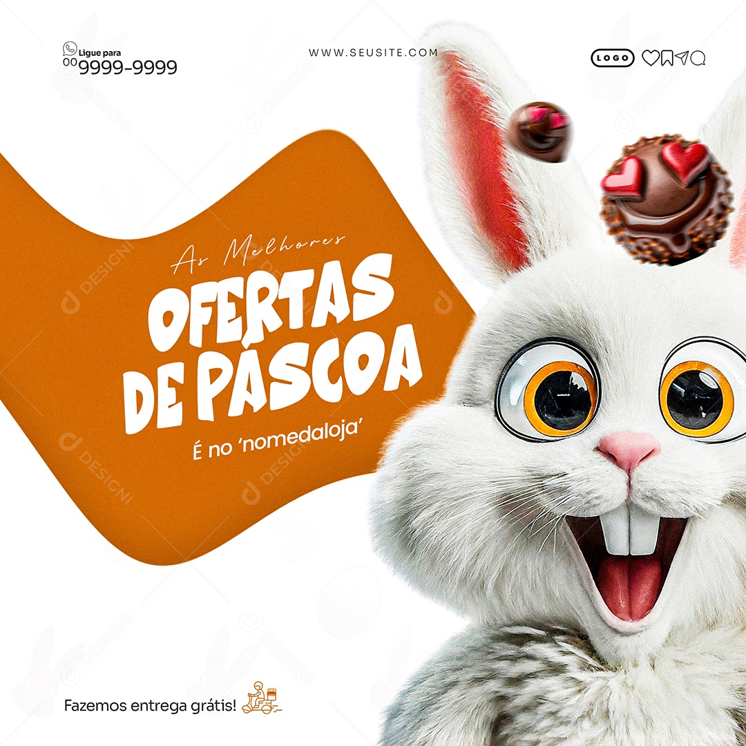 As Melhores Ofertas de Páscoa Social Media PSD Editável